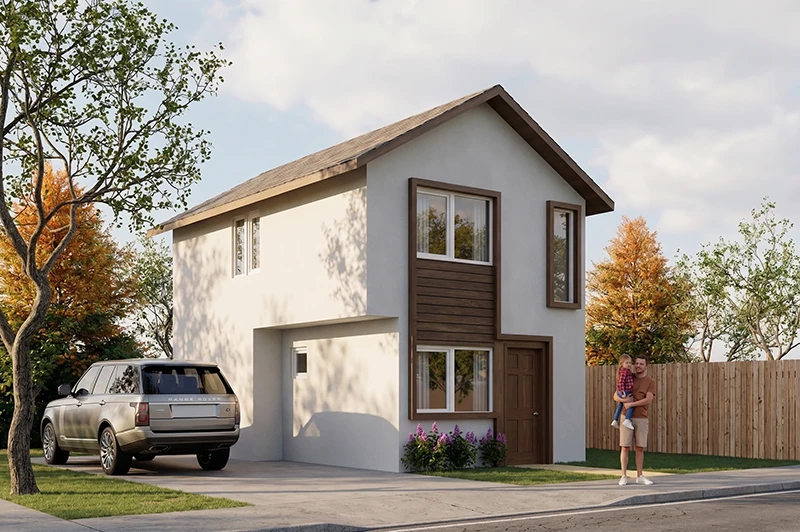 Render exterior de la Casa Ciruelo