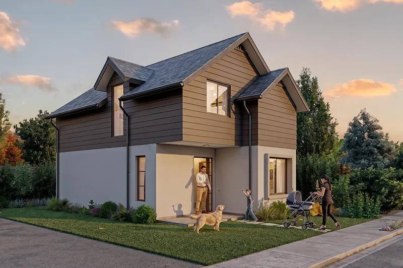 Render exterior de la Casa Laurel